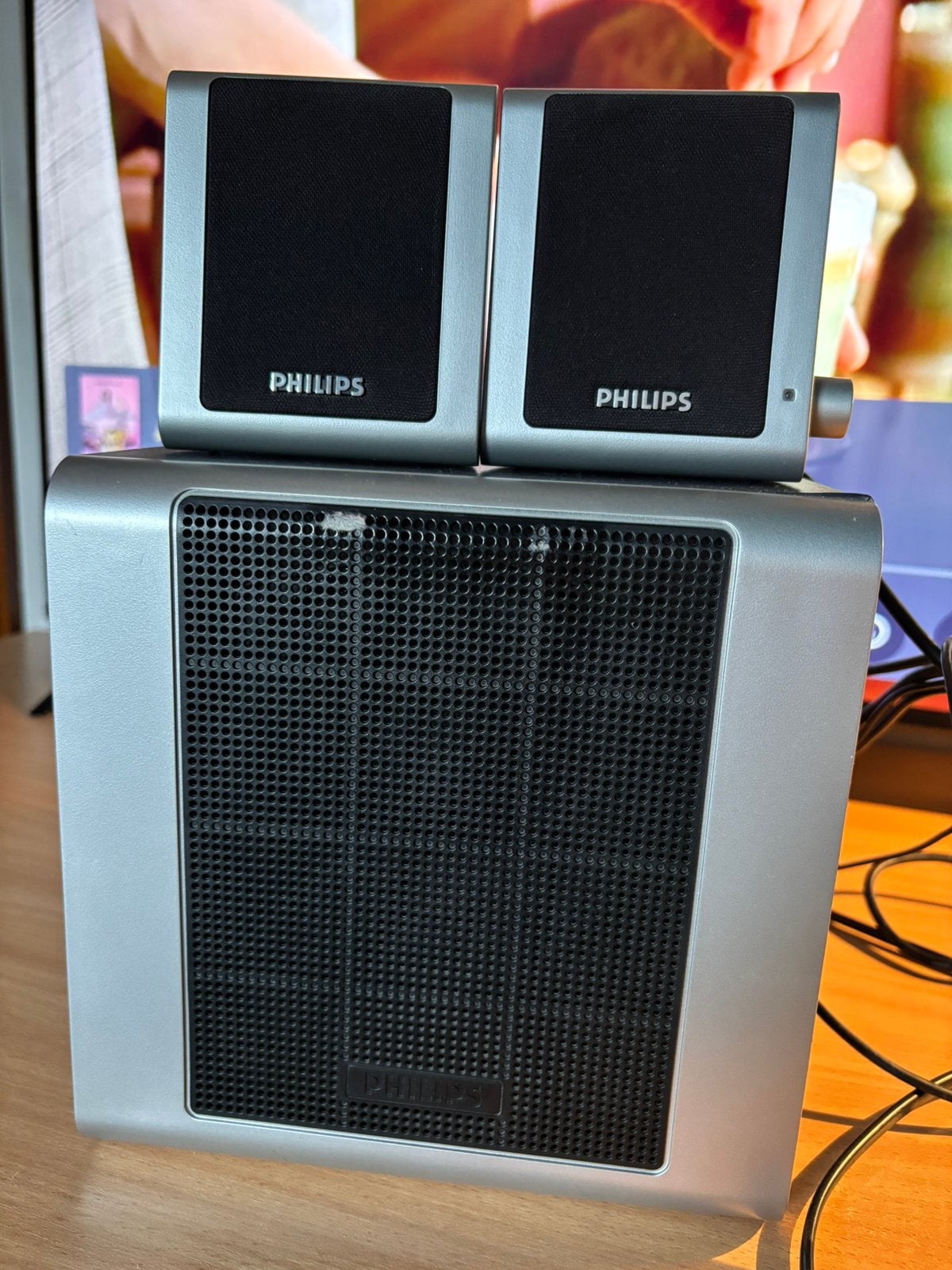 Philips speakerset 2.1 met subwoofer (MMS 231) – werkt goed, Philips, Gebruikt, Subwoofer, Ophalen of Verzenden