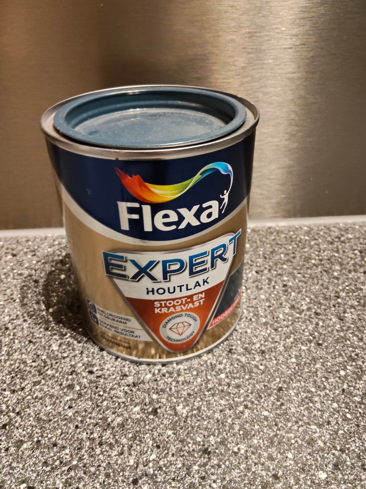 Flexa hoogglans houtlak staalblauw, Doe-het-zelf en Verbouw, Verf, Beits en Lak, Blauw, Nieuw, Ophalen of Verzenden, Lak