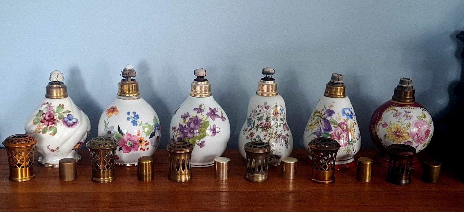 Antieke Lampe Berger bloemen, Antiek en Kunst, Ophalen of Verzenden
