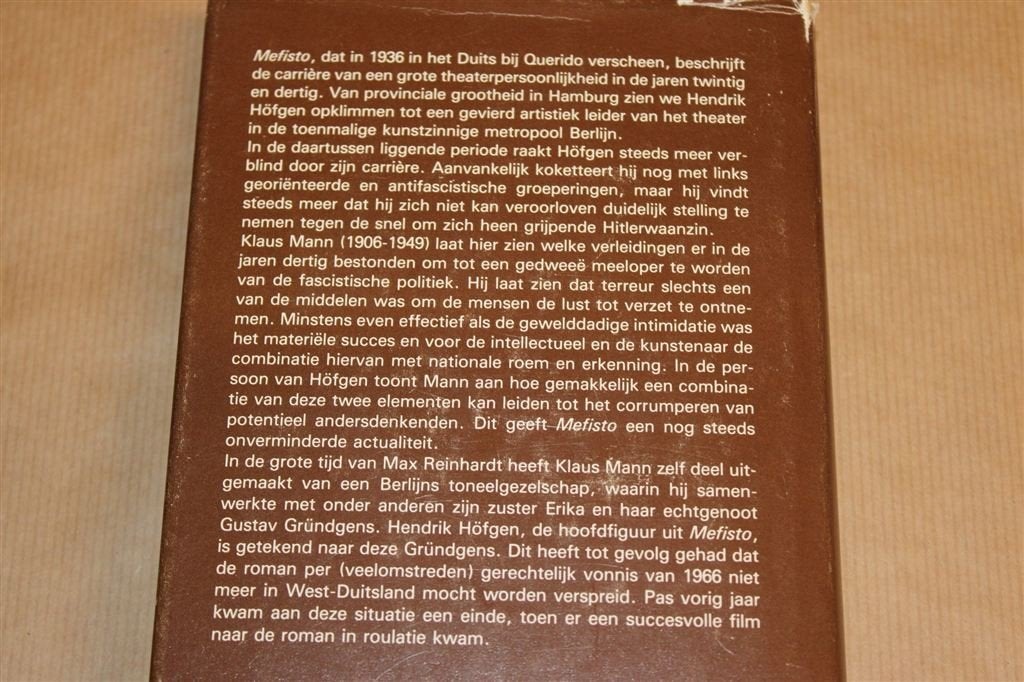 Mefisto — Klaus Mann — Sleutelroman Derde Rijk, Boeken, Ophalen of Verzenden, Gelezen