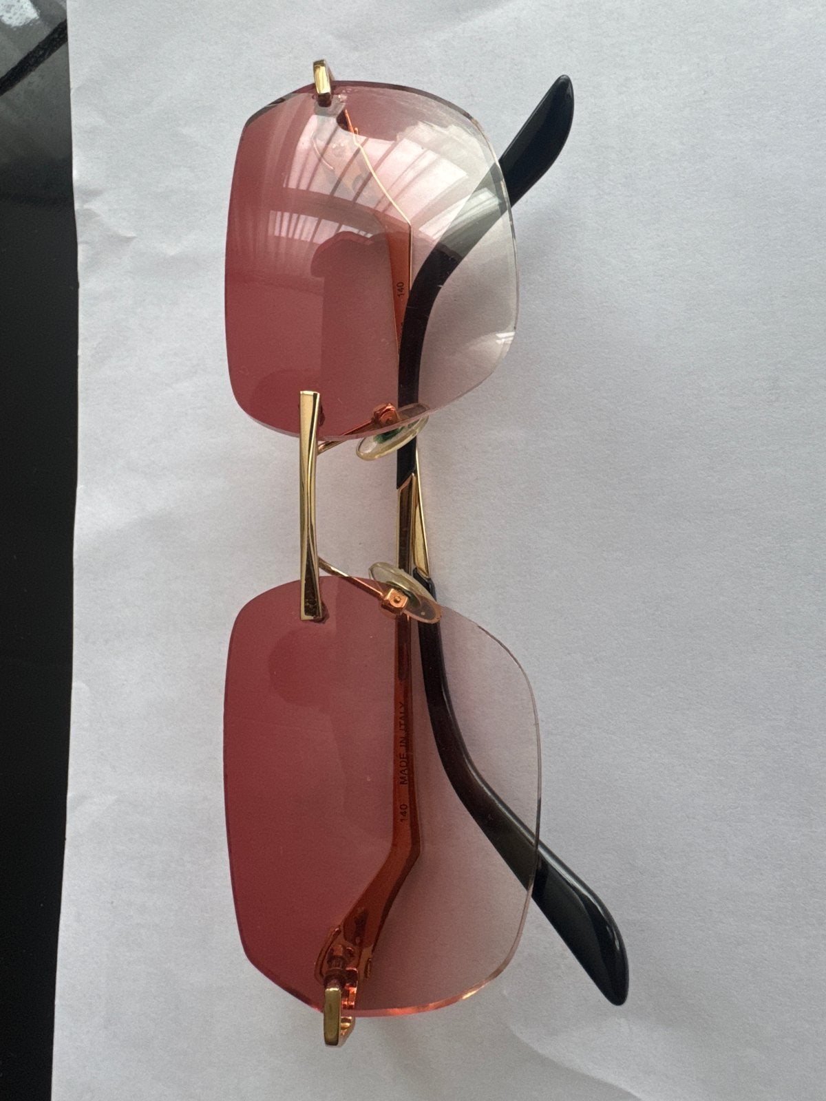Cartier Panthère Zonnebril - Goudkleurig met Roze Glazen, Overige merken, Zonnebril, Ophalen of Verzenden, Zo goed als nieuw