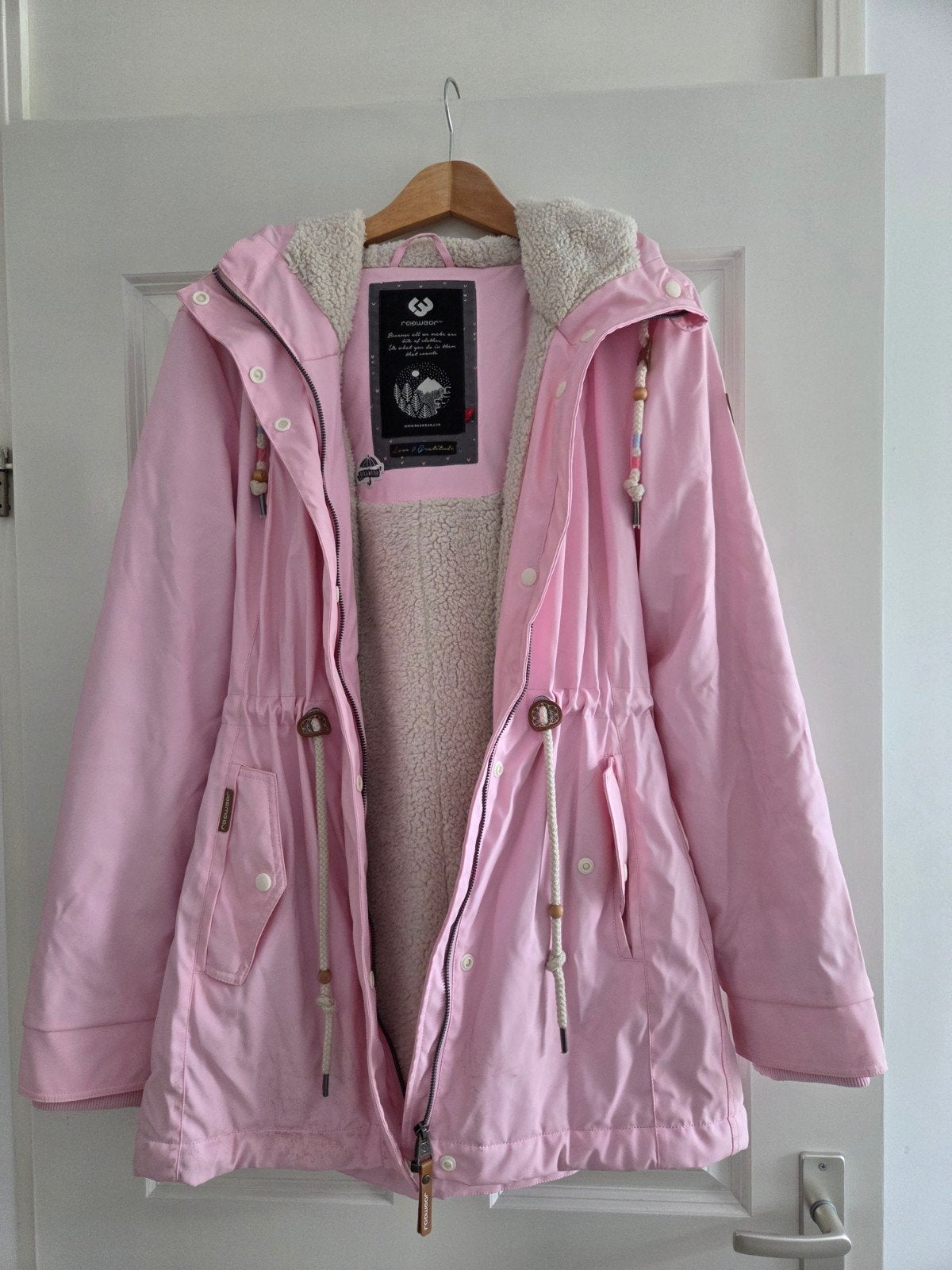 ragwear regen/winterjas roze L, Ophalen, Zo goed als nieuw, Maat 42/44 (L), Roze