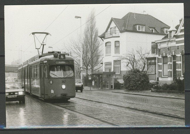 RET Tram 367 Lijn 6 Kleiweg Z/W Foto TRAM t-175, Verzamelen, Ophalen of Verzenden, Zo goed als nieuw, Tram, Kaart of Prent