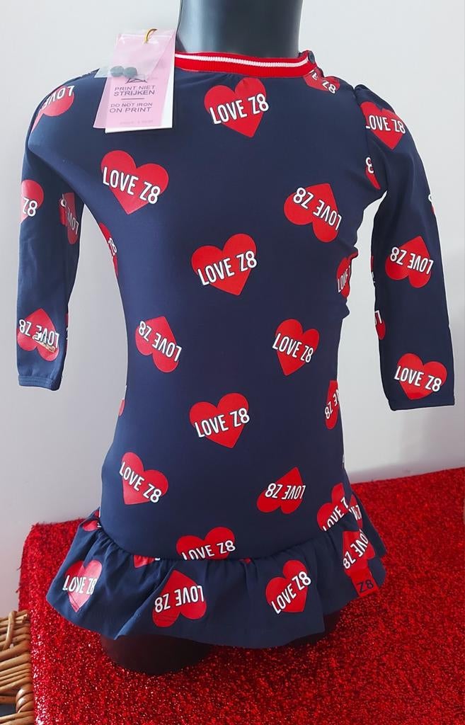 Z8 Sterre Jurkje Royal Blue/AOP Love 78 Maat 80, Meisje, Jurkje of Rokje, Z8, Nieuw