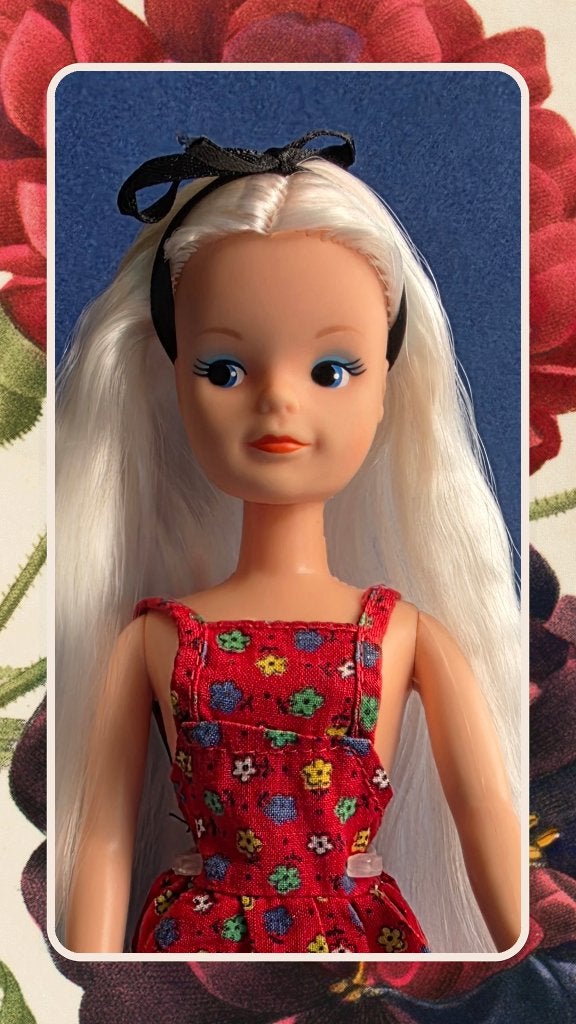 Vintage sindy pop met herworteld haar, Verzamelen, Poppen, Ophalen of Verzenden, Gebruikt, Pop