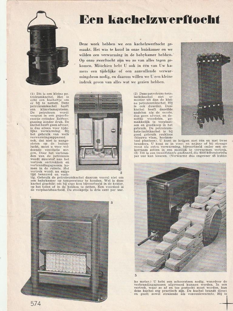 Vintage knipsel 1954 Kachel zwerftocht petroleum & gas, Verzenden, Overige typen