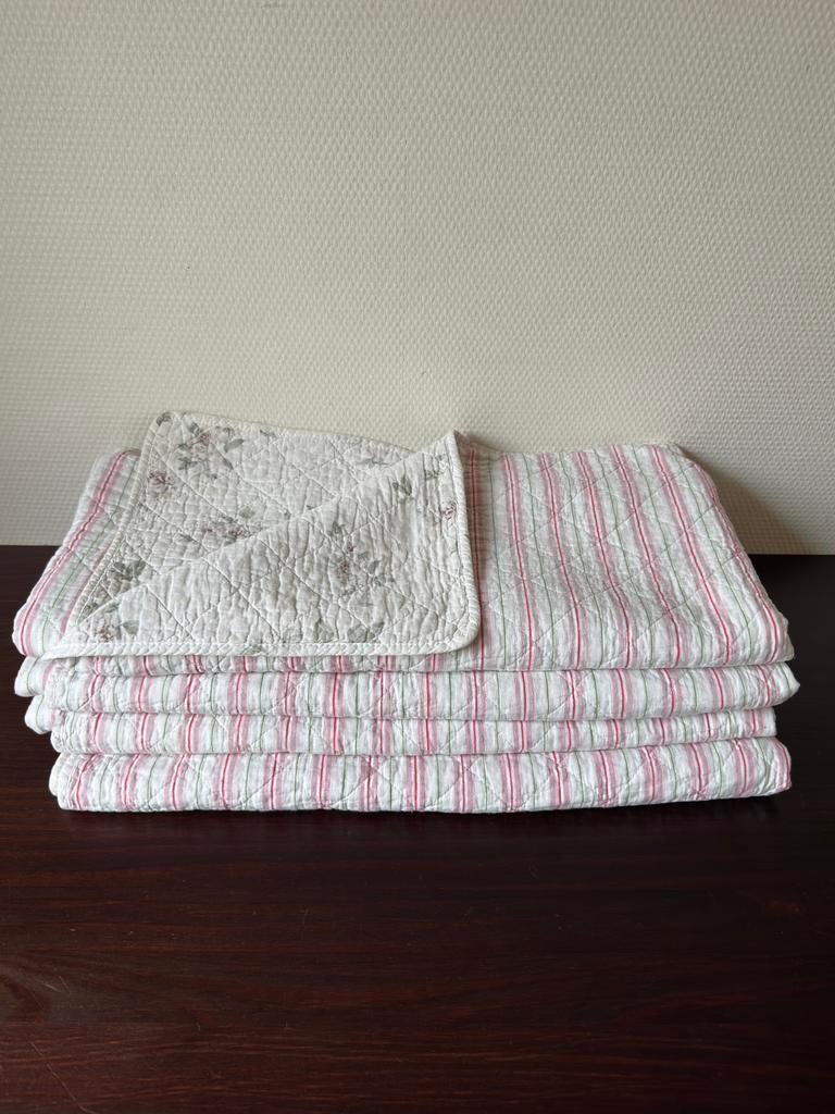 Grote Lits-jumeaux Sprei, Roze Gebloemd, Gestreept, Brocante, Wit, Overige typen, Tweepersoons, Ophalen of Verzenden