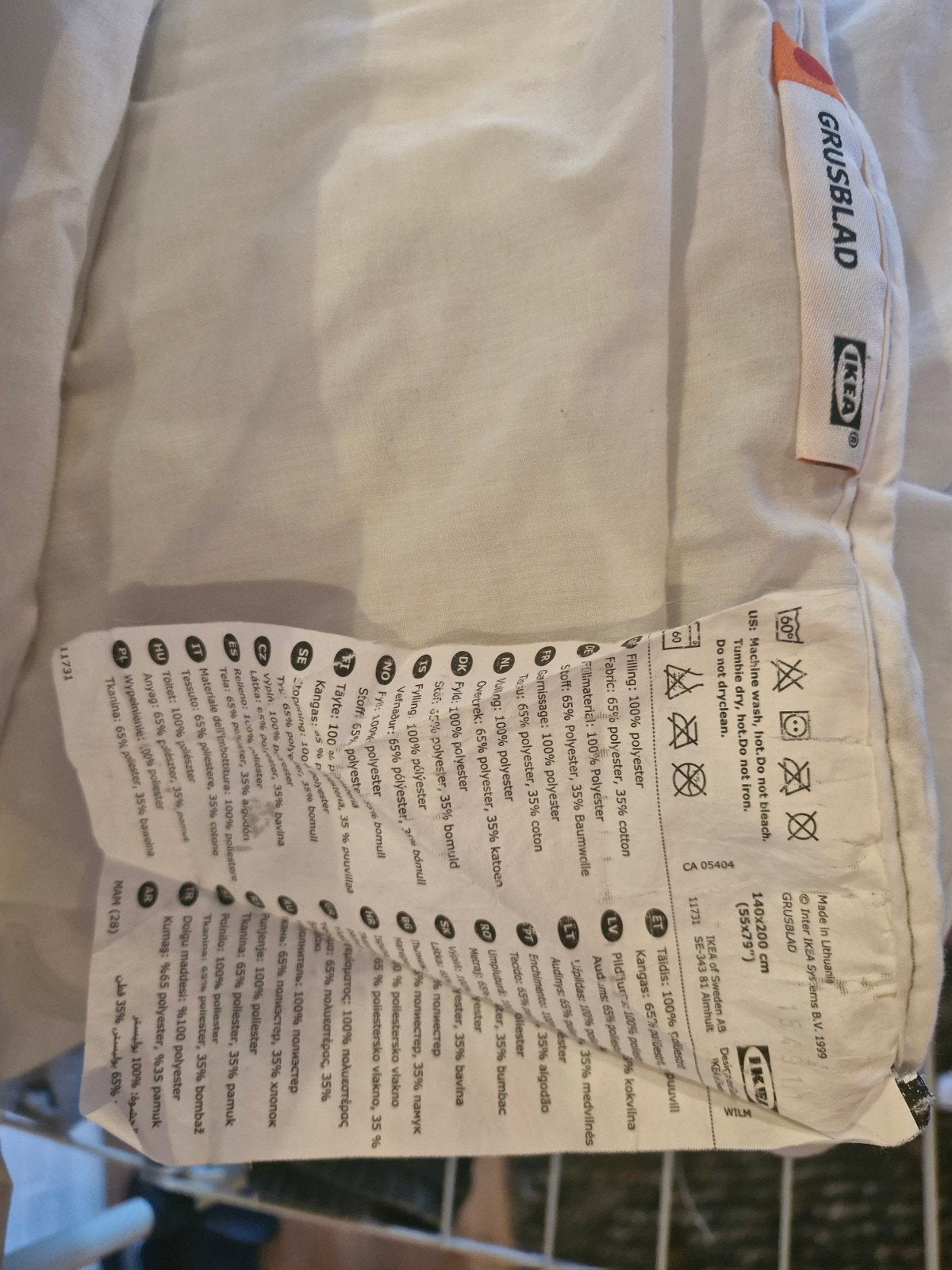 2x dekbed grusblad 140x200 10e per stuk, Ophalen, Gebruikt, Eenpersoons, Wit