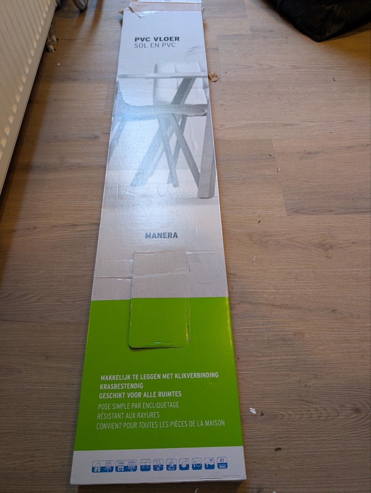 Click PVC vloer Manera lichtbruin eiken (2,24m2 + extra), Ophalen, Kunststof, 50 tot 150 cm, Nieuw