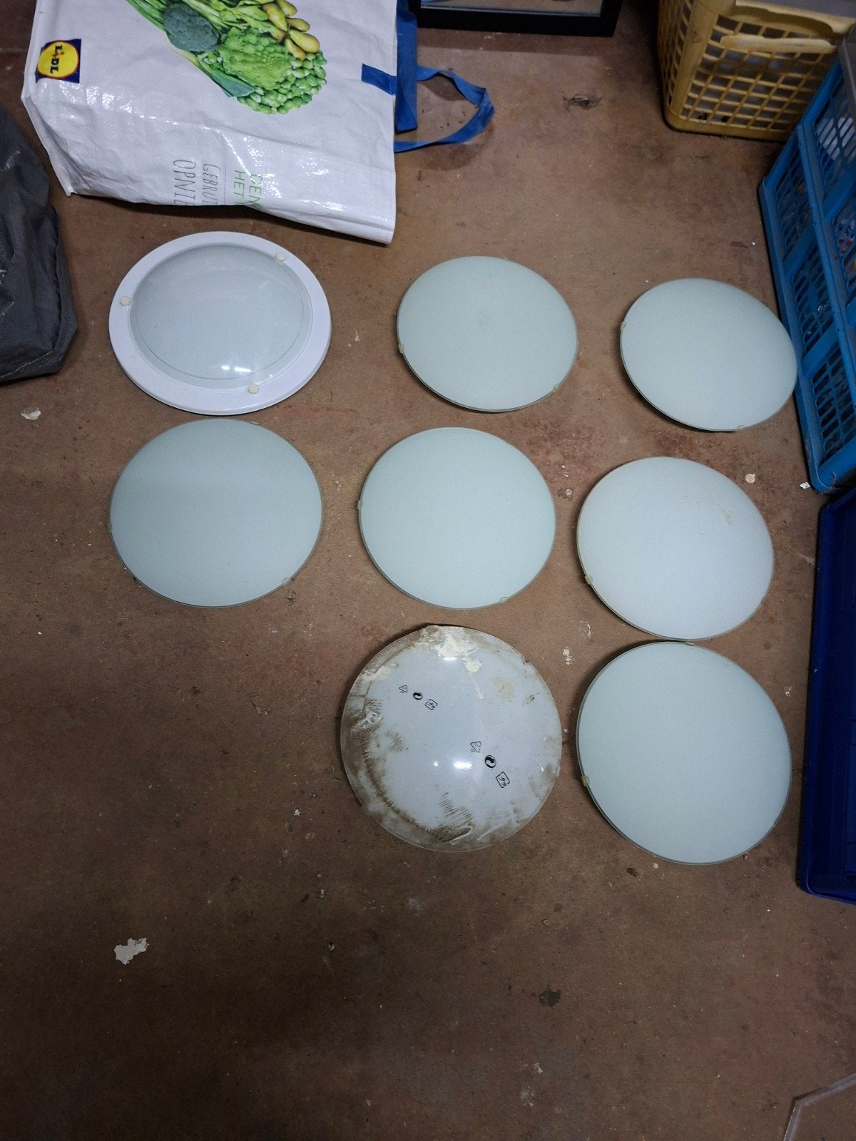 8 Plafonnières, Wit, Overige merken, Gebruikt, Kunststof