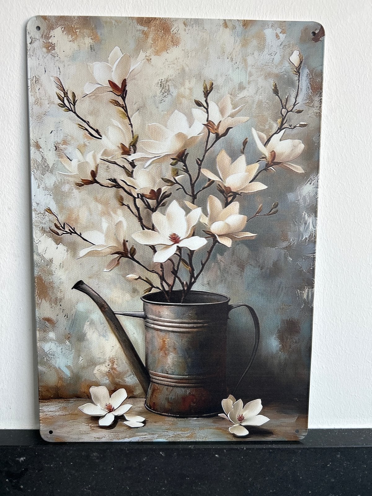 2D Aluminium Paneel 20x30 cm - Bloemen in Gieter, Huis en Inrichting, Metaal, Meerkleurig, Nieuw, Ophalen of Verzenden