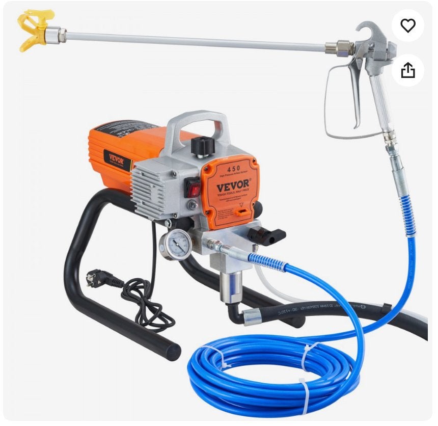 Nieuwe 1800W Airless Verfspuit met Accessoires, Doe-het-zelf en Verbouw, Schildersmaterialen, Ophalen, Nieuw, Verfspuit of Verfpomp