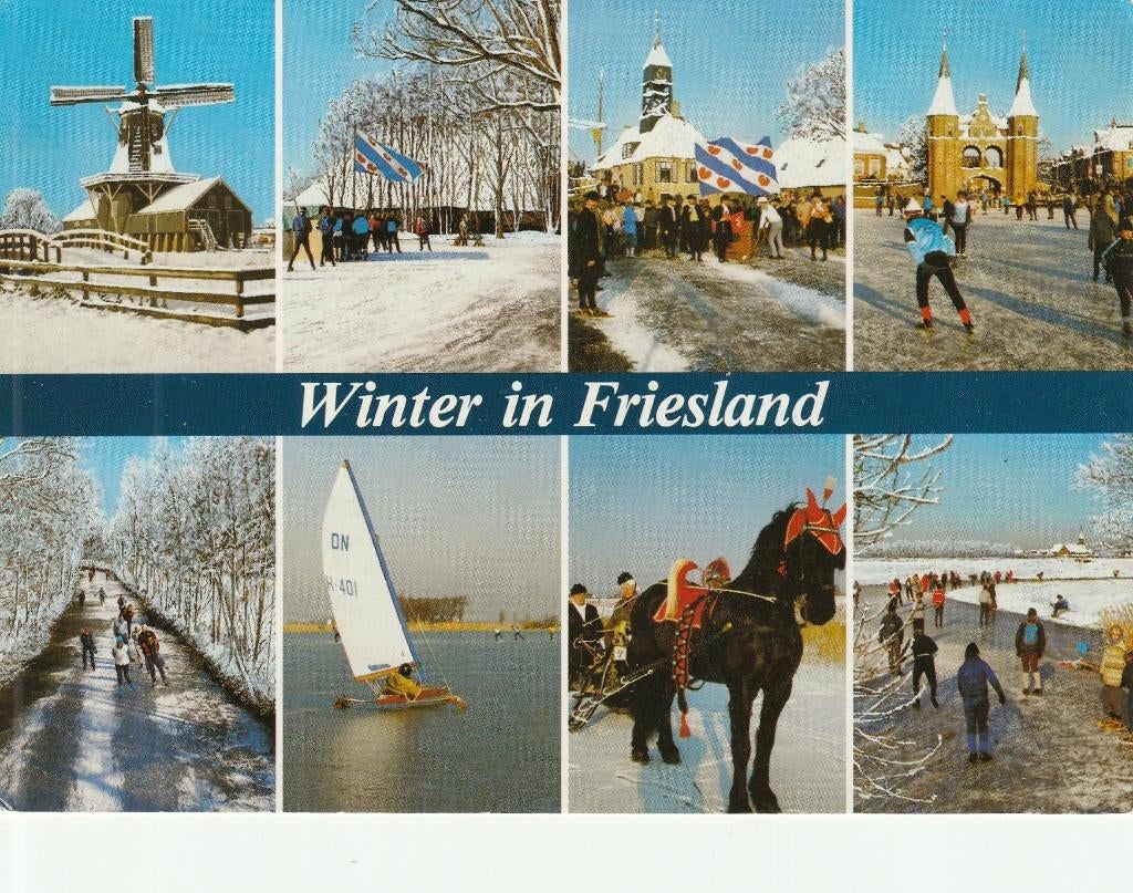 Ansichtkaart Winter in Friesland  (1), Ophalen of Verzenden, 1980 tot heden, Ongelopen, Friesland