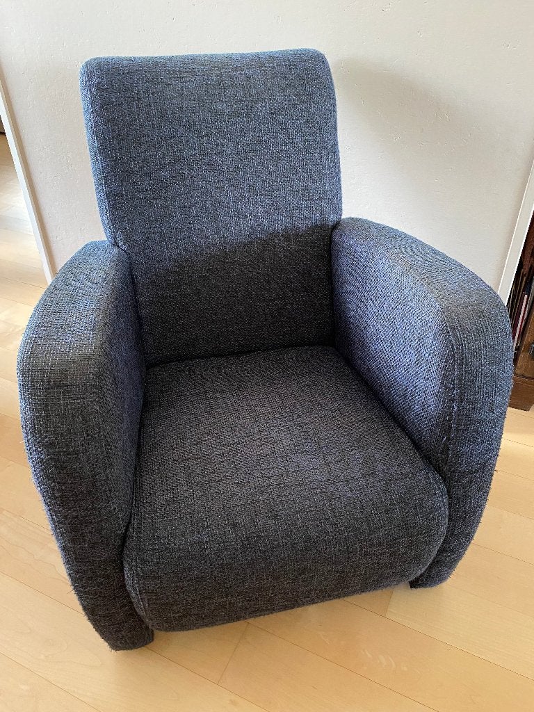 Kamer stoel, blauw, Huis en Inrichting, Fauteuils, Ophalen, Gebruikt, 75 tot 100 cm, Stof