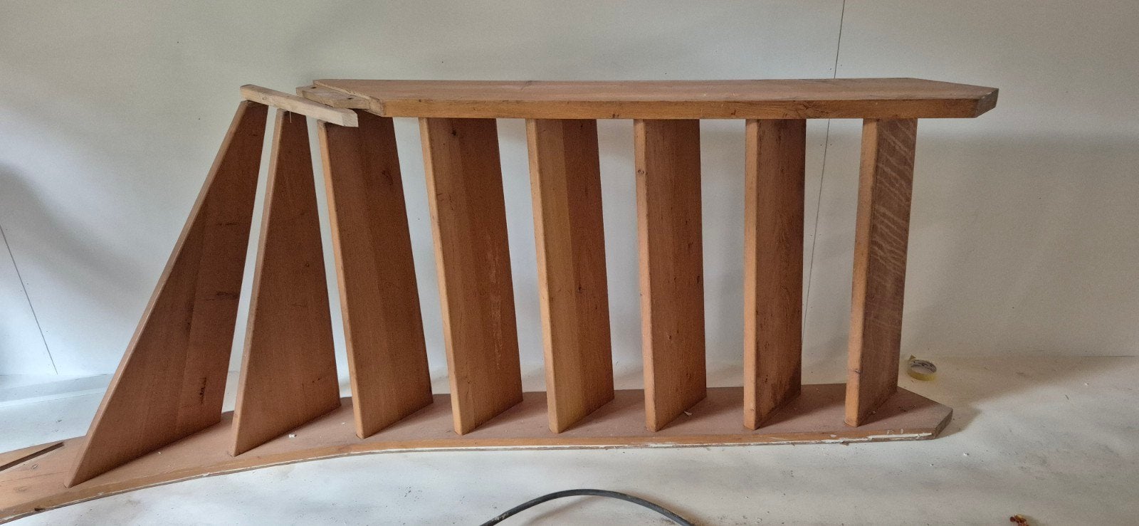 Eiken trap met 15 treden en weltrede, optrede 19cm, Ophalen, Gebruikt, Trap, 2 tot 4 meter