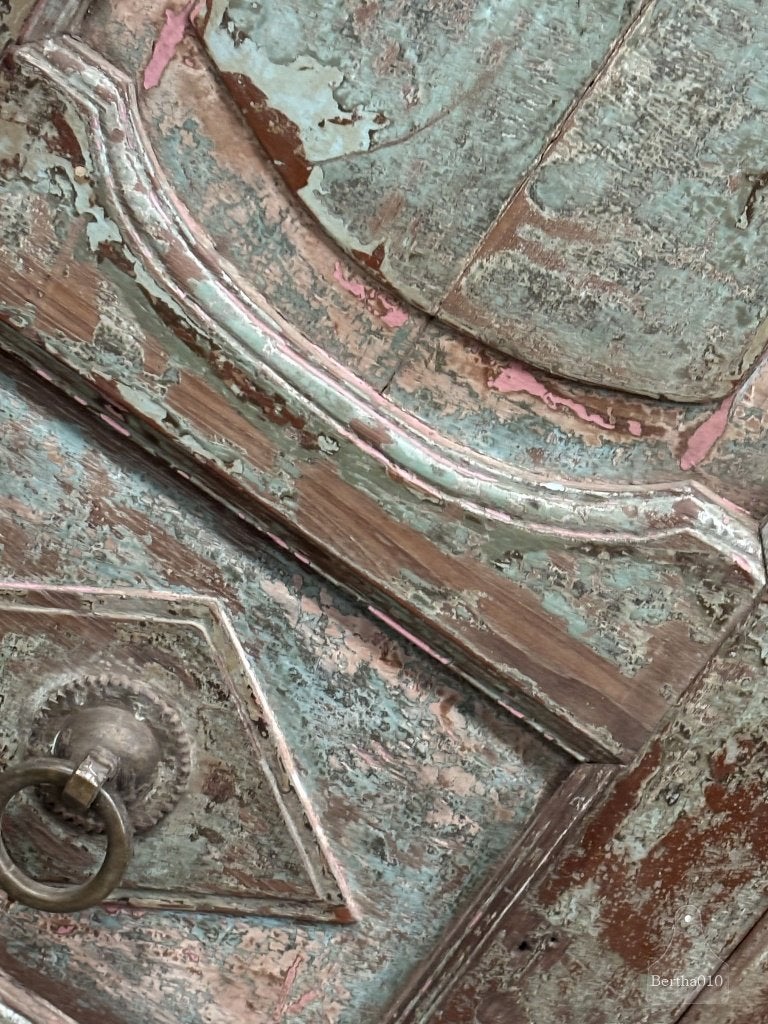 Prachtige grote antieke oude Oosterse poort Indiase deur, Ophalen, Oosters, Hout, Decoratieobject