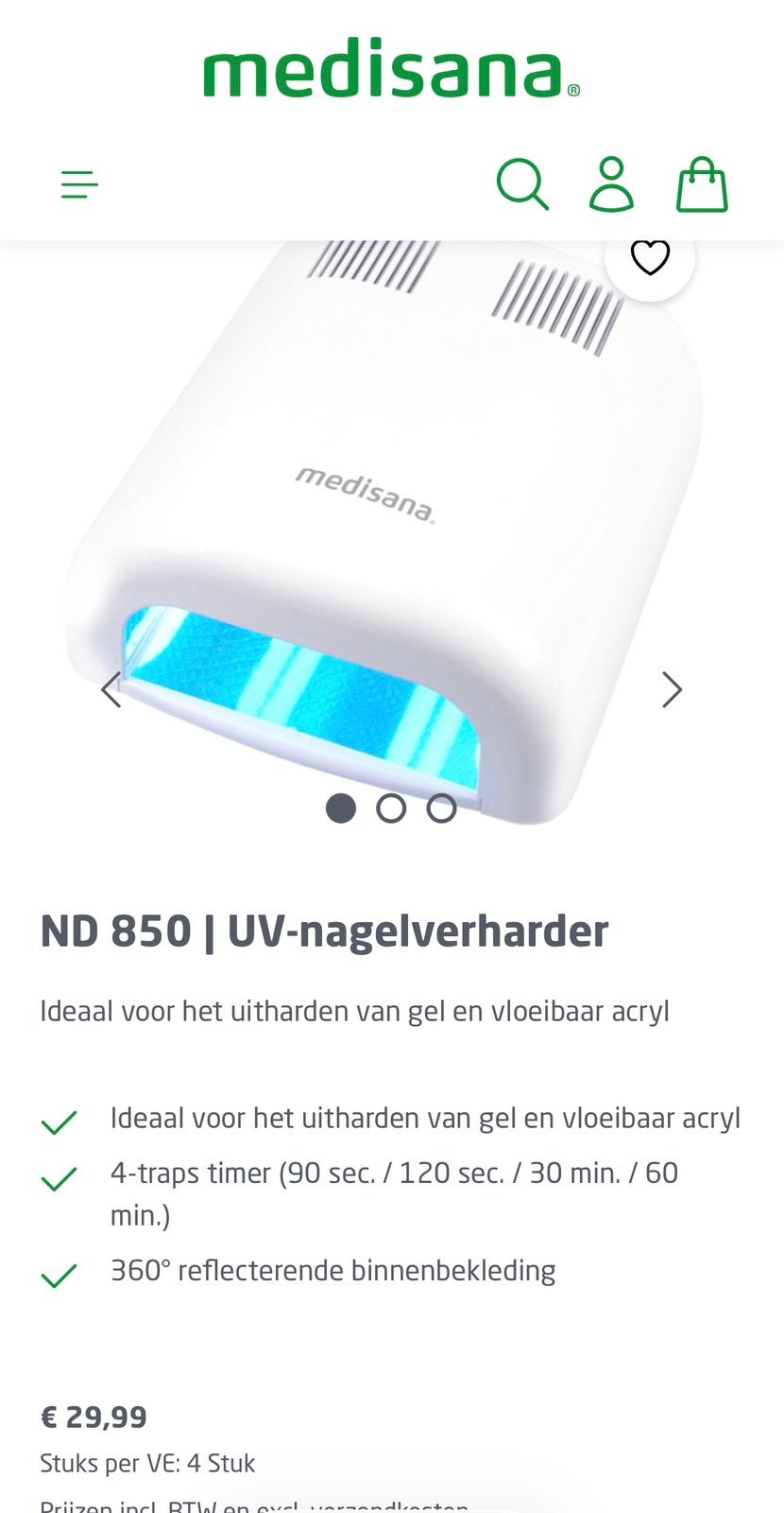 Medisana nagelverharder UV lamp, Ophalen, Zo goed als nieuw, Hand- en Voetverzorging
