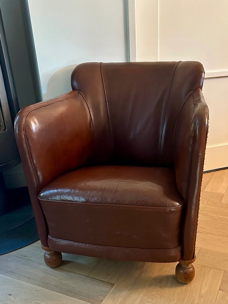 Heerlijk fauteuiltje van schapenleer (echt leer) Bijna nieuw, Huis en Inrichting, Fauteuils, Ophalen, Minder dan 75 cm, Modern klassiek