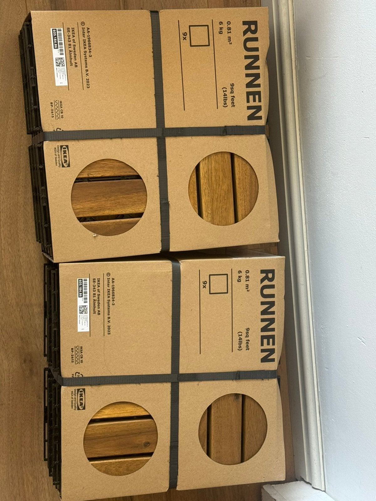 Ikea Runnen wooden tiles, Ophalen, Nieuw, Hout