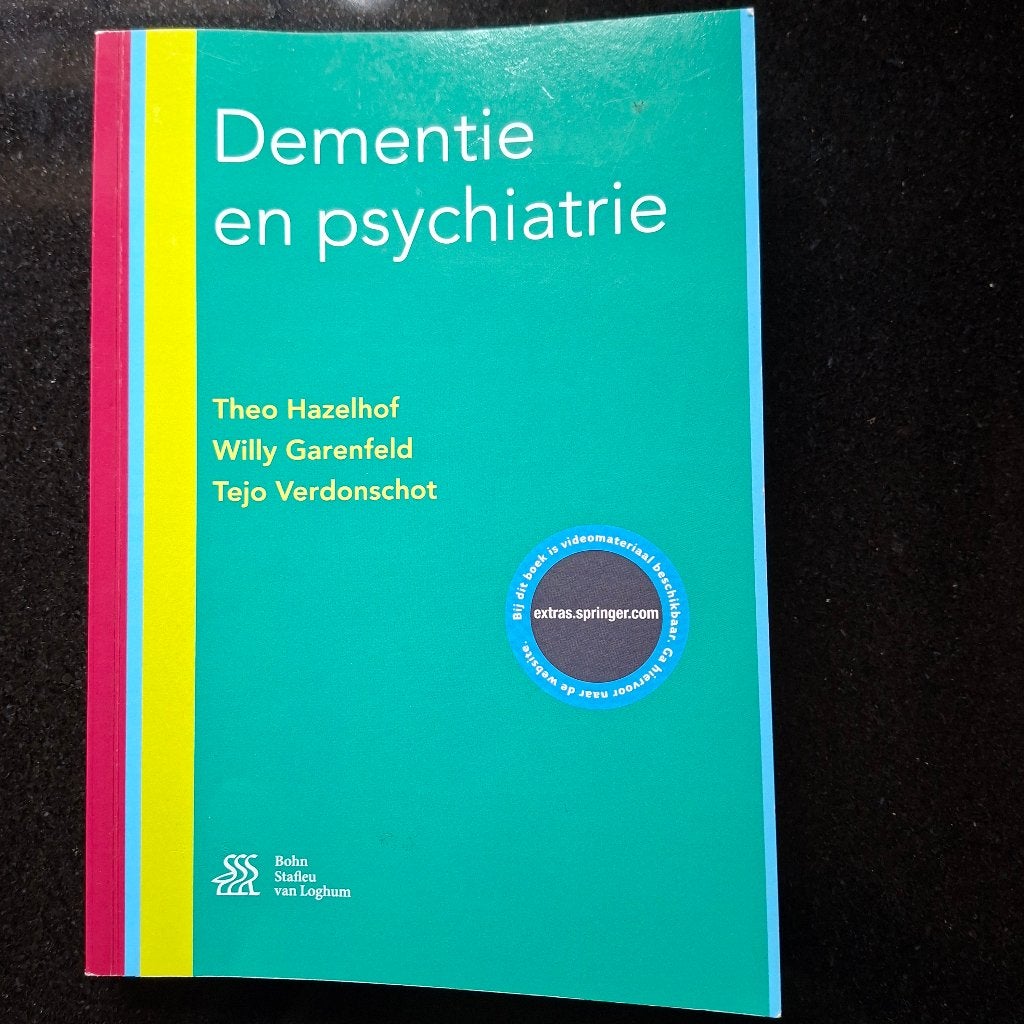 Boek Dementie en psychiatrie Theo Hazelhof, Boeken, Ophalen of Verzenden, Zo goed als nieuw, MBO, Bohn Stafleu van Loghum