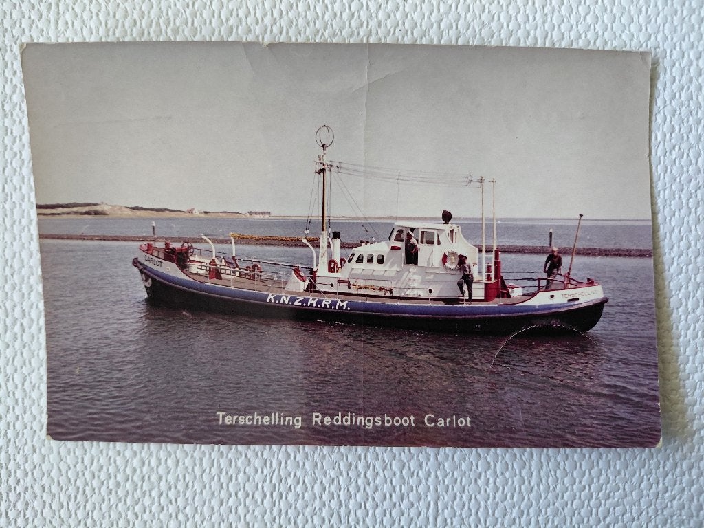 Terschelling, Reddingsboot Carlot, gelopen, st. Midsland '65, Verzenden, 1960 tot 1980, Gelopen, Voertuig