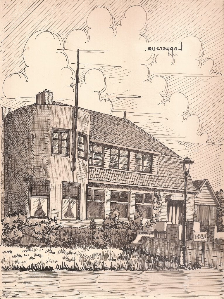Loppersum Ons Dorpshuis tekening Sievers ca. 1948