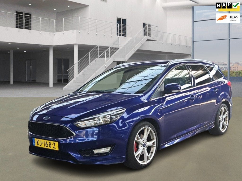 Ford Focus Wagon 1.0 Titanium, Auto's, 125 pk, Gebruikt, Euro 6, Blauw