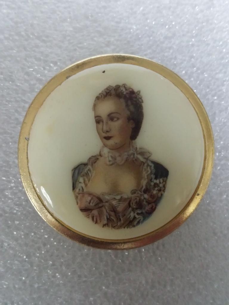 SJAAL-CLIP jaren '60 ~ Portret MINIATUUR ~ Victoriaanse DAME, Antiek en Kunst, Ophalen of Verzenden