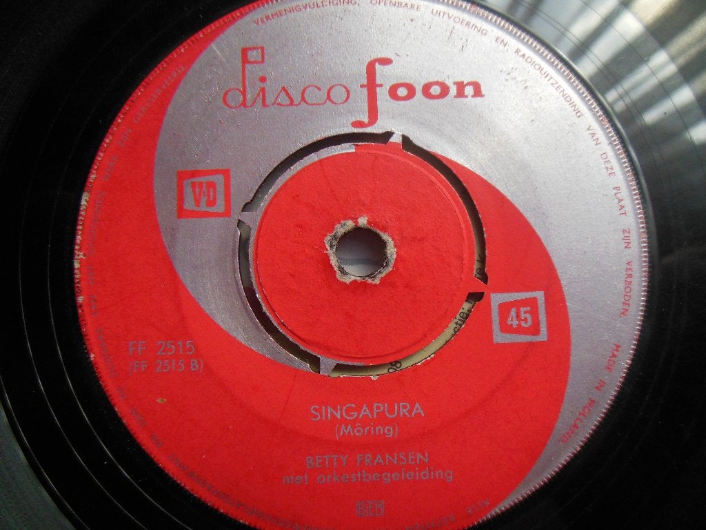 single betty franssen 45rpm jukebox vinyl record discofoon, Ophalen of Verzenden, Gebruikt, 7 inch, Overige genres