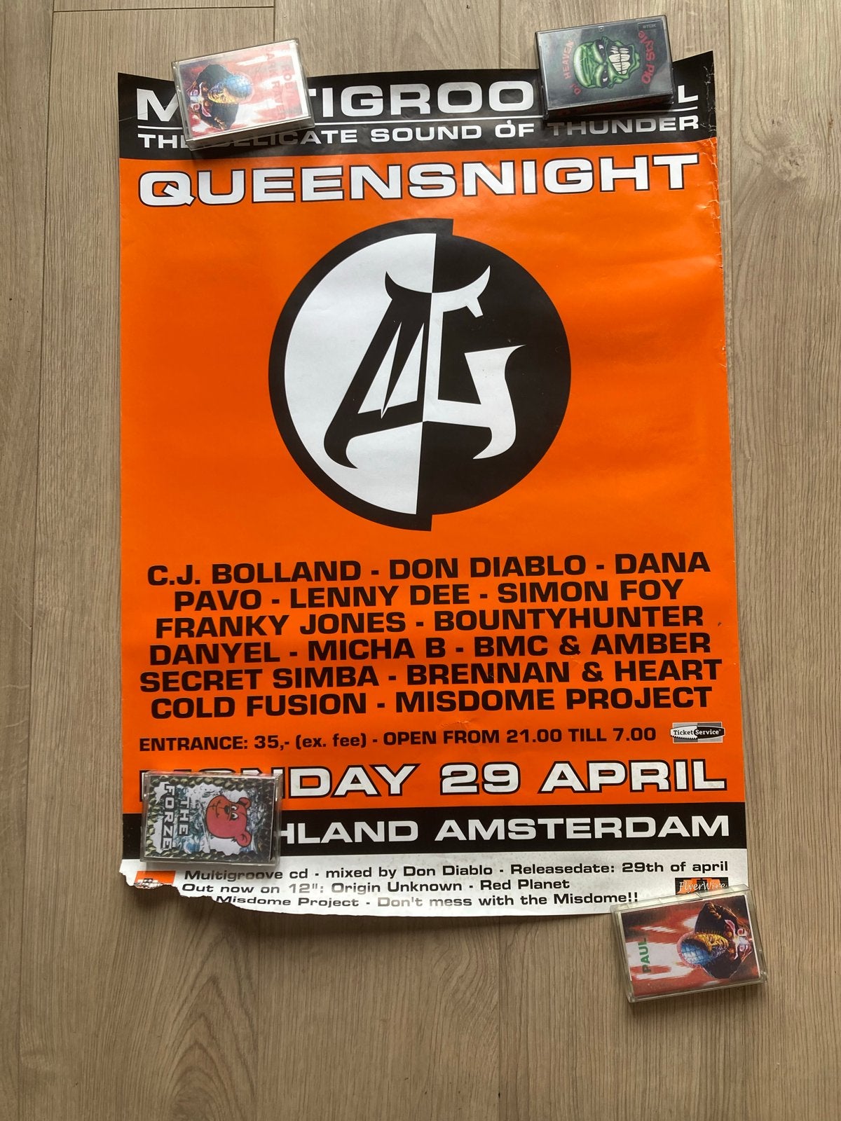 Poster Multigroove Queensnight Amsterdam Hardcore Gabber, Verzamelen, Posters, Ophalen of Verzenden, A1 t/m A3, Muziek, Rechthoekig Staand