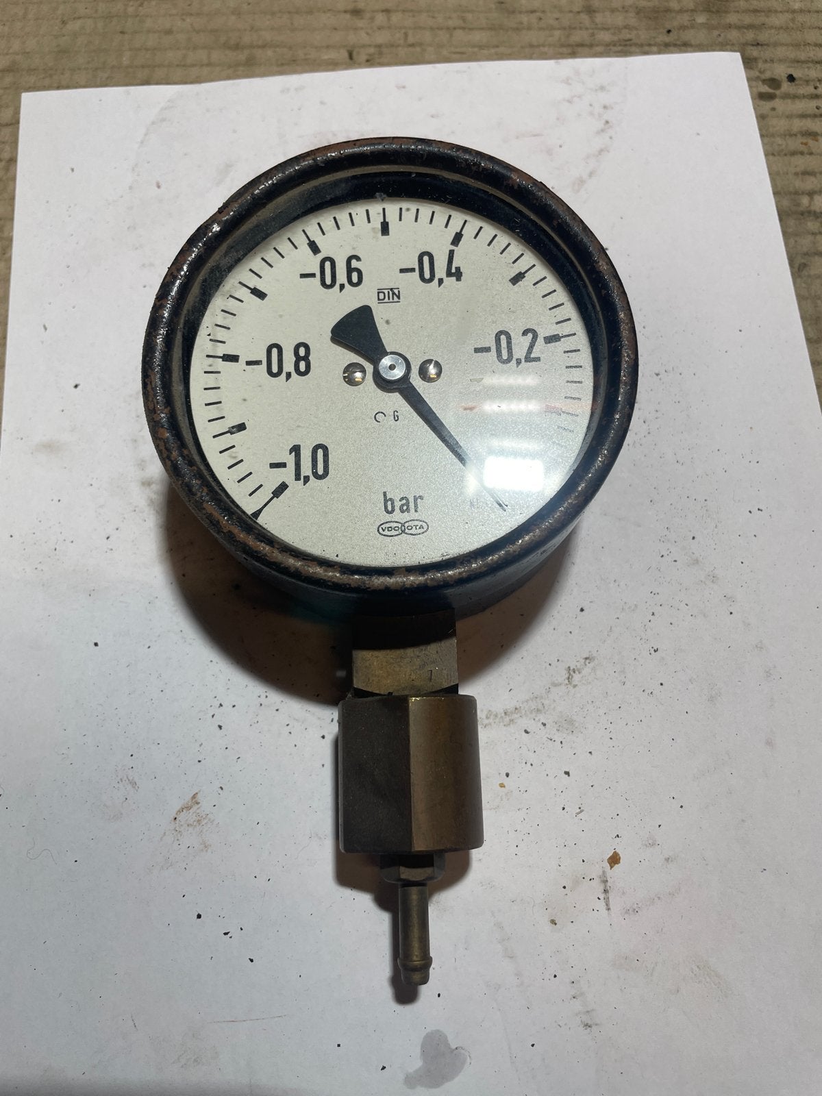 Vintage VDOOTA Vacuümmeter -1.0 tot 0 bar, Doe-het-zelf en Verbouw, Ophalen, Gebruikt