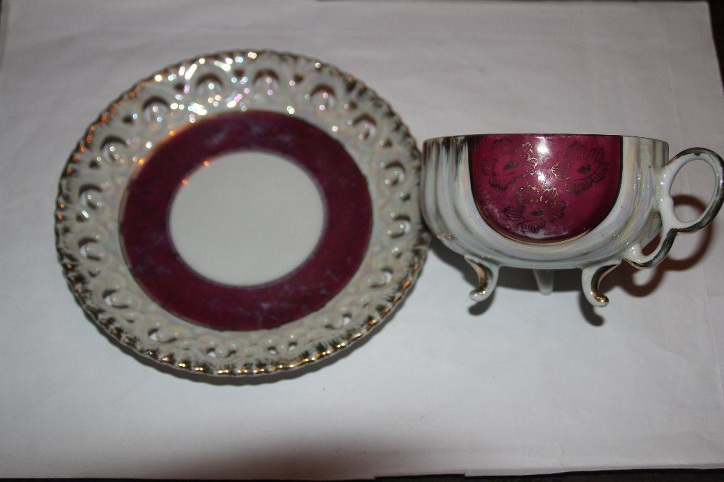 kop en schotel Versailles Porcelaine, Overige materialen, Gebruikt, Ophalen of Verzenden, Overige stijlen