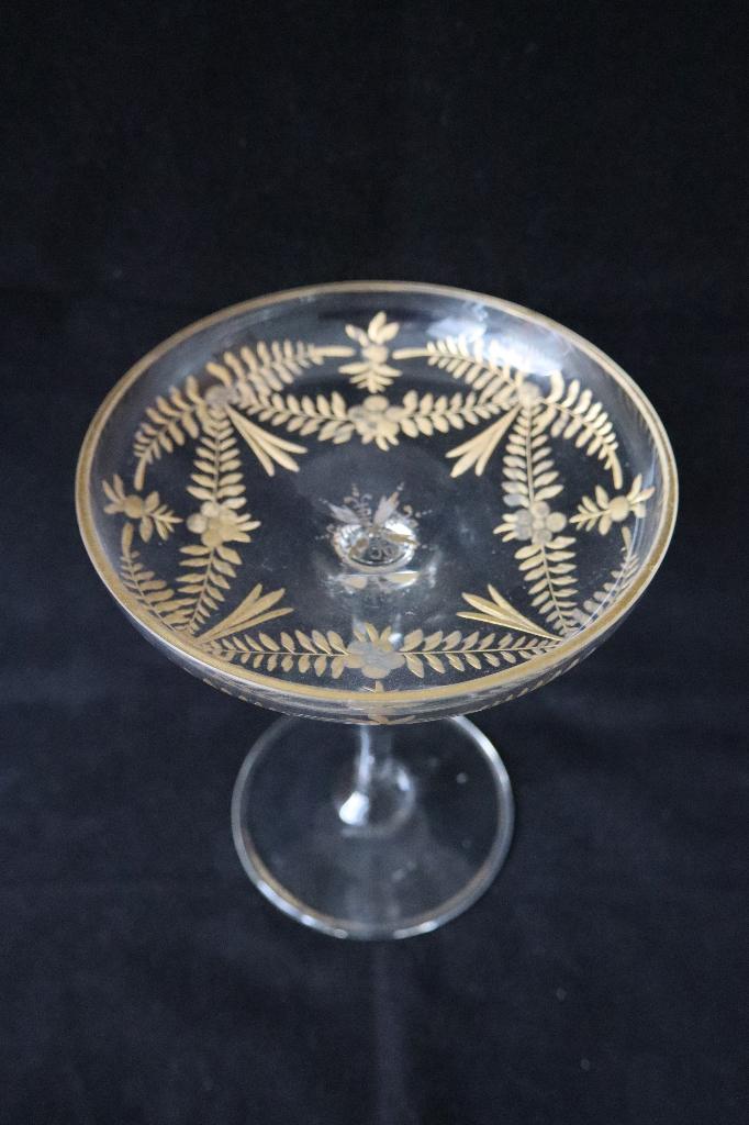 Antiek Art Nouveau Josephinenhutte kristallen tazza c 1910, Antiek en Kunst, Ophalen of Verzenden
