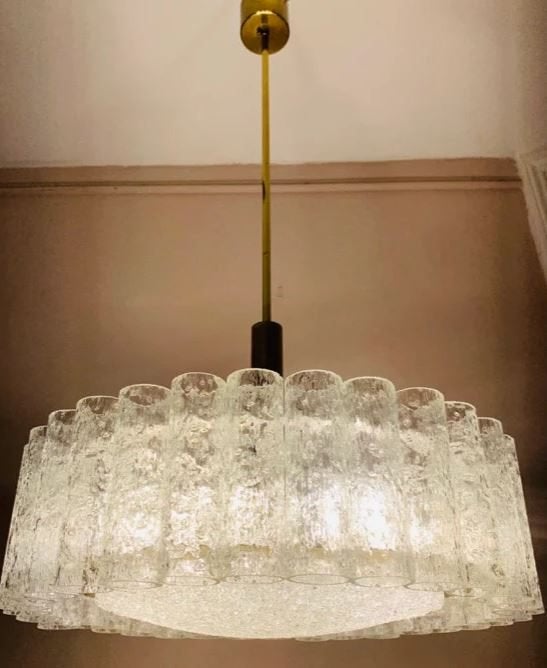vintage designer hanglamp Doria oude stock !, Huis en Inrichting, Lampen | Hanglampen, Ophalen, Zo goed als nieuw, Glas, Mid-century