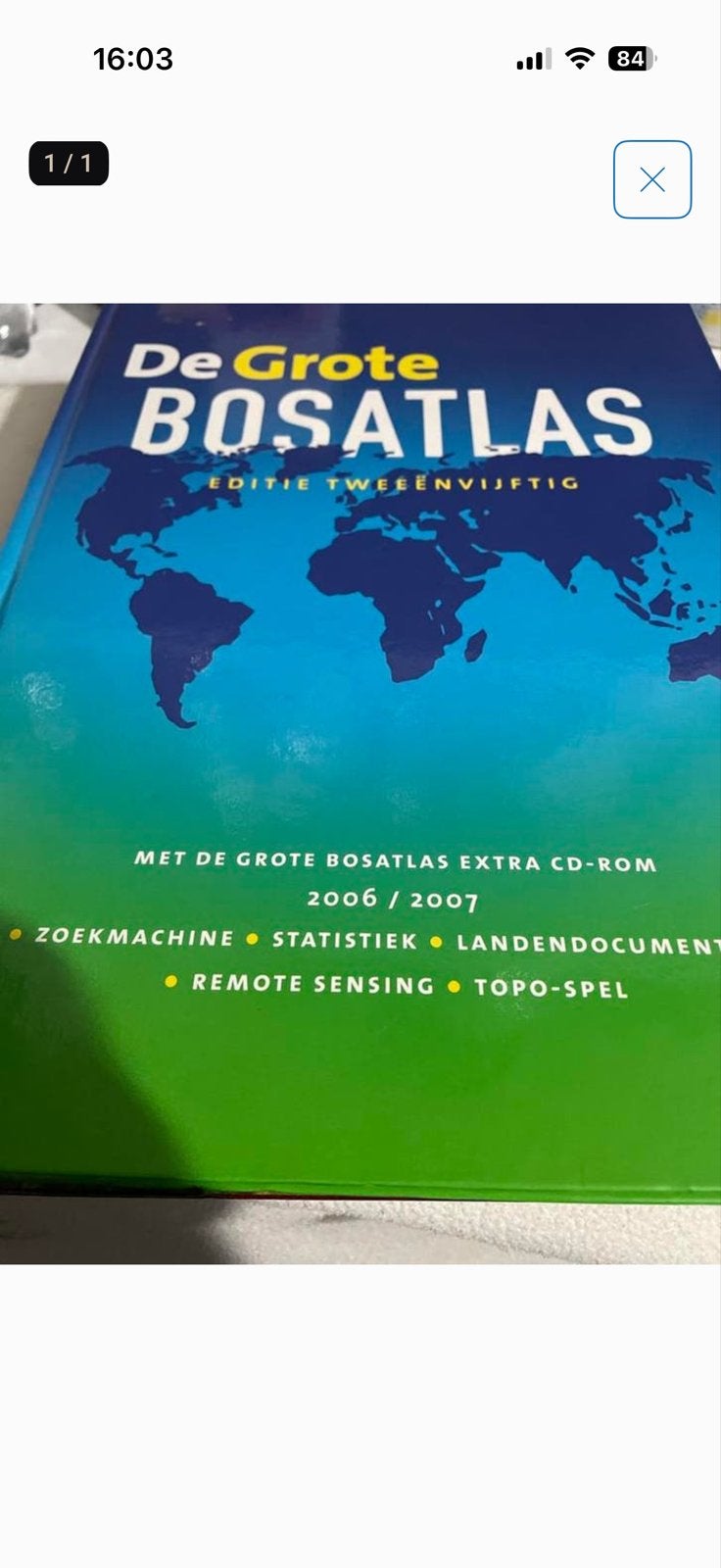 De Grote Bosatlas 52e editie met CD-ROM 2006/2007, Gelezen, Bosatlas, 2000 tot heden, Ophalen of Verzenden