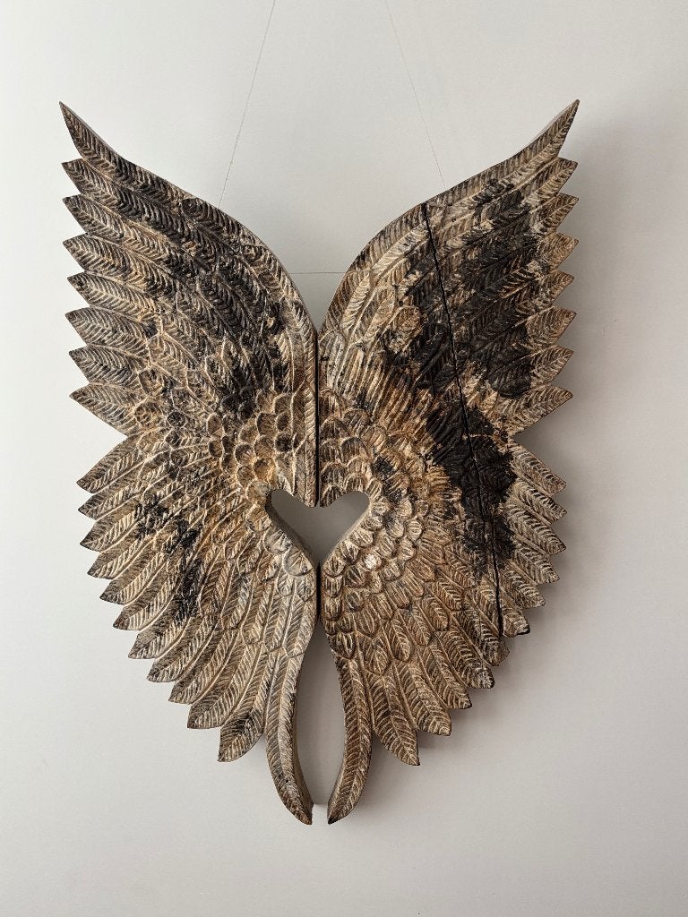 Massief Suar hout Handgemaakt Engelen vleugels, Ophalen, Handgemaakt, Wanddecoratie, 1 meter - 2 meter