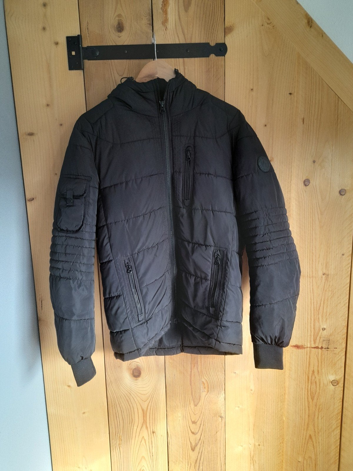 C&A Zwarte Gewatteerde Jas Maat S, Kleding | Heren, Zwart, Gedragen, Maat 46 (S) of kleiner, C&A
