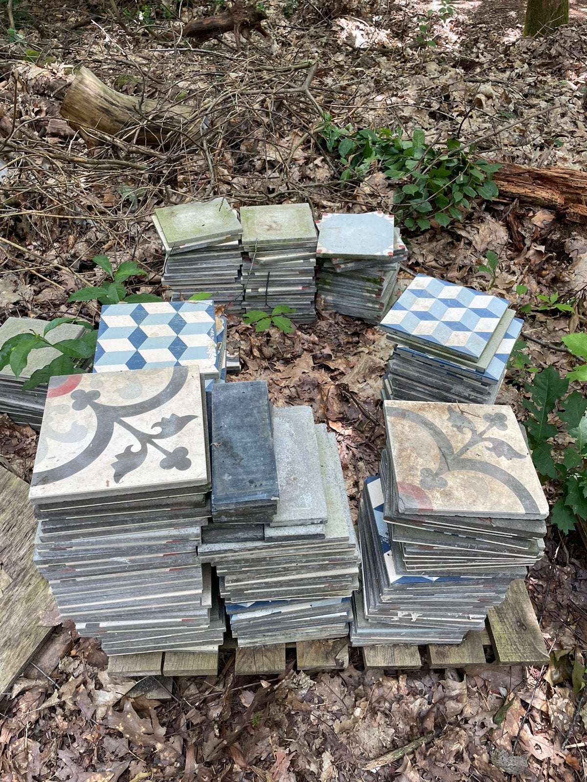 Restpartij Portugese cementtegels, Ophalen, Overige materialen, Gebruikt, 20 tot 40 cm