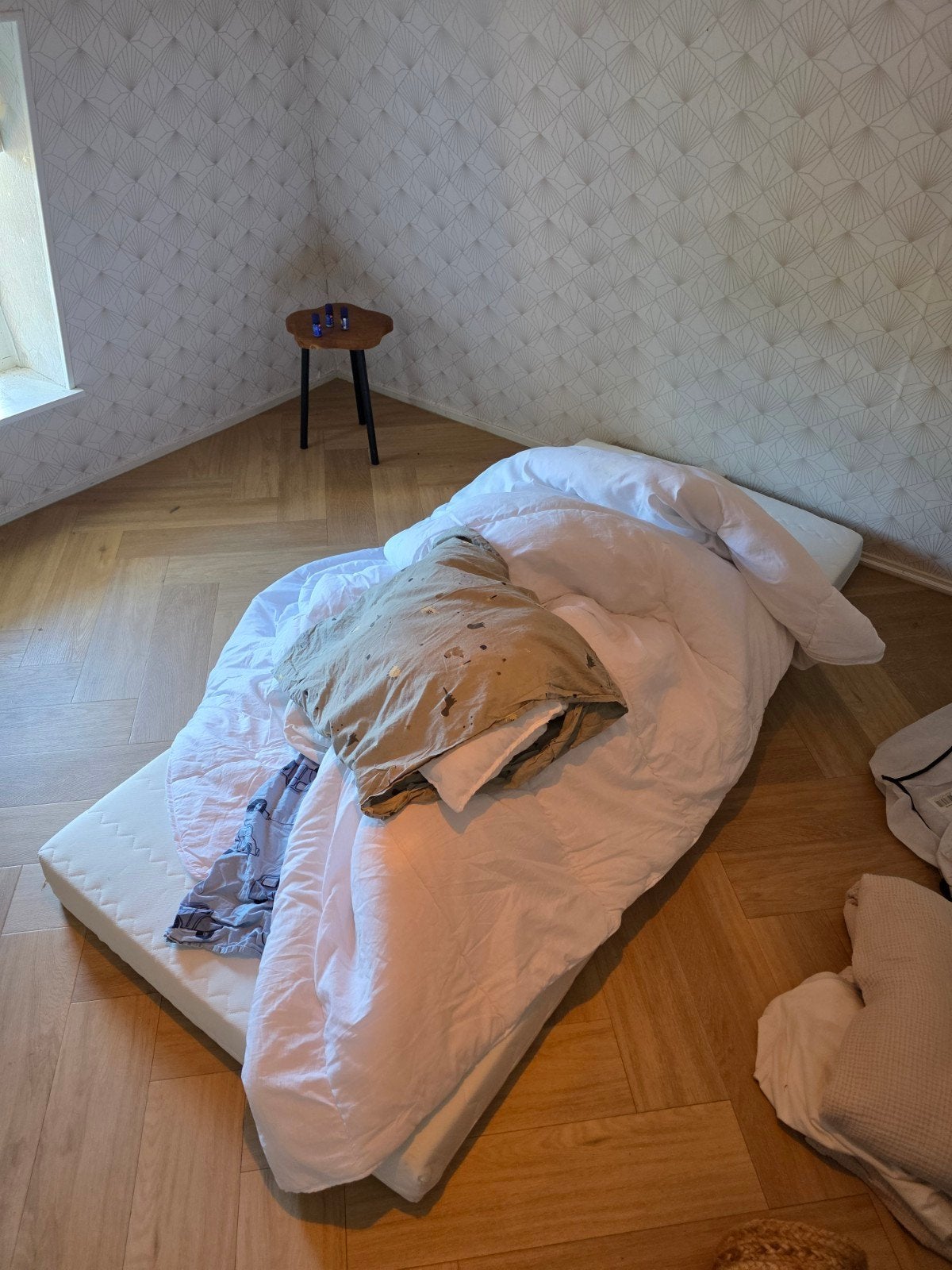 Matras 90x200 met deken, kussen en 2x beddengoed, Ophalen, Eenpersoons, Wit, Beddengoedset