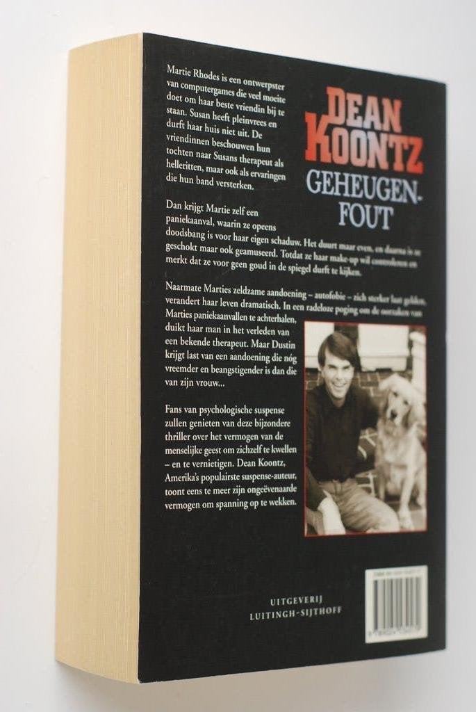 Geheugenfout - Dean Koontz (2000) Horror Thriller, Dean Koontz, Verzenden, Zo goed als nieuw