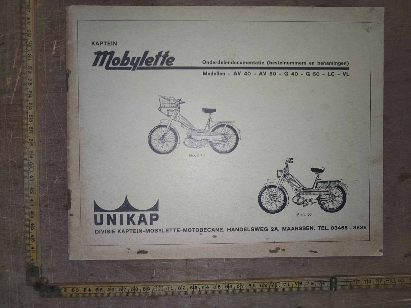 Kaptein Mobylette onderdelen catalogus 1974, Ophalen of Verzenden, Gebruikt