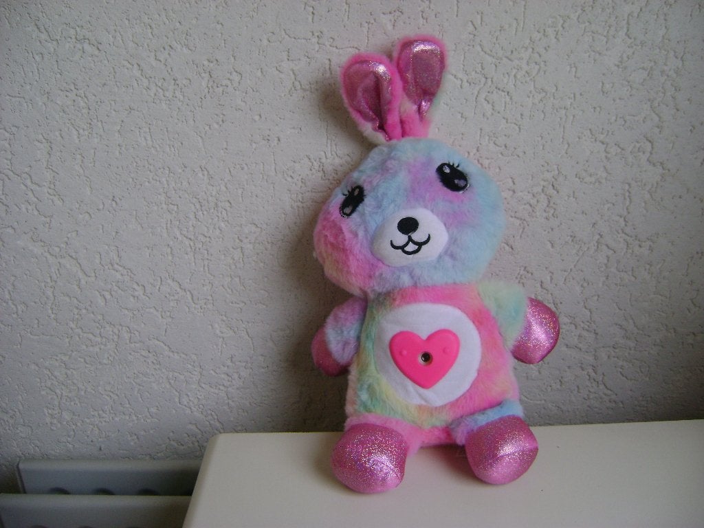 roze knuffel konijn 40cm x24br hug to go projecteerd figuren, Overige karakters, Konijn, Interactief, Ophalen of Verzenden