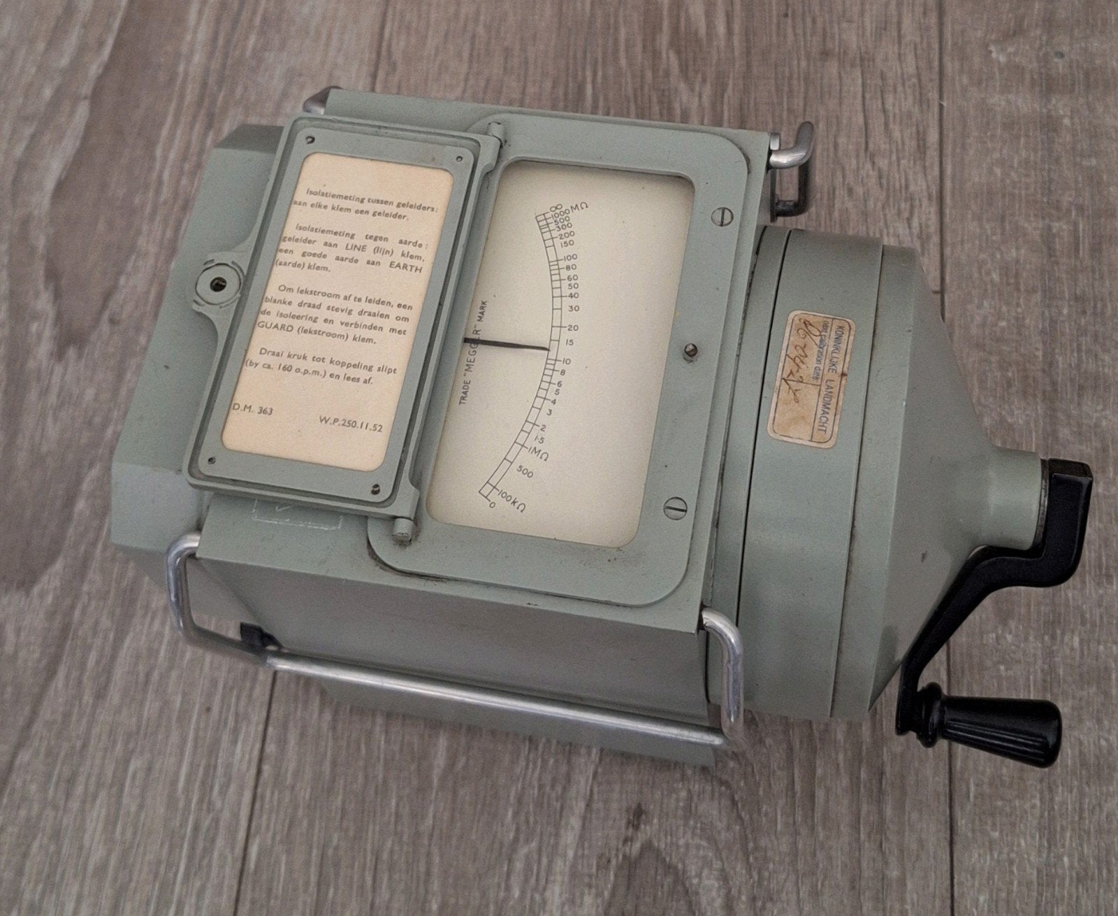 Megger isolation meter. Isolatie, aarde, landmacht, vintage, Ophalen of Verzenden
