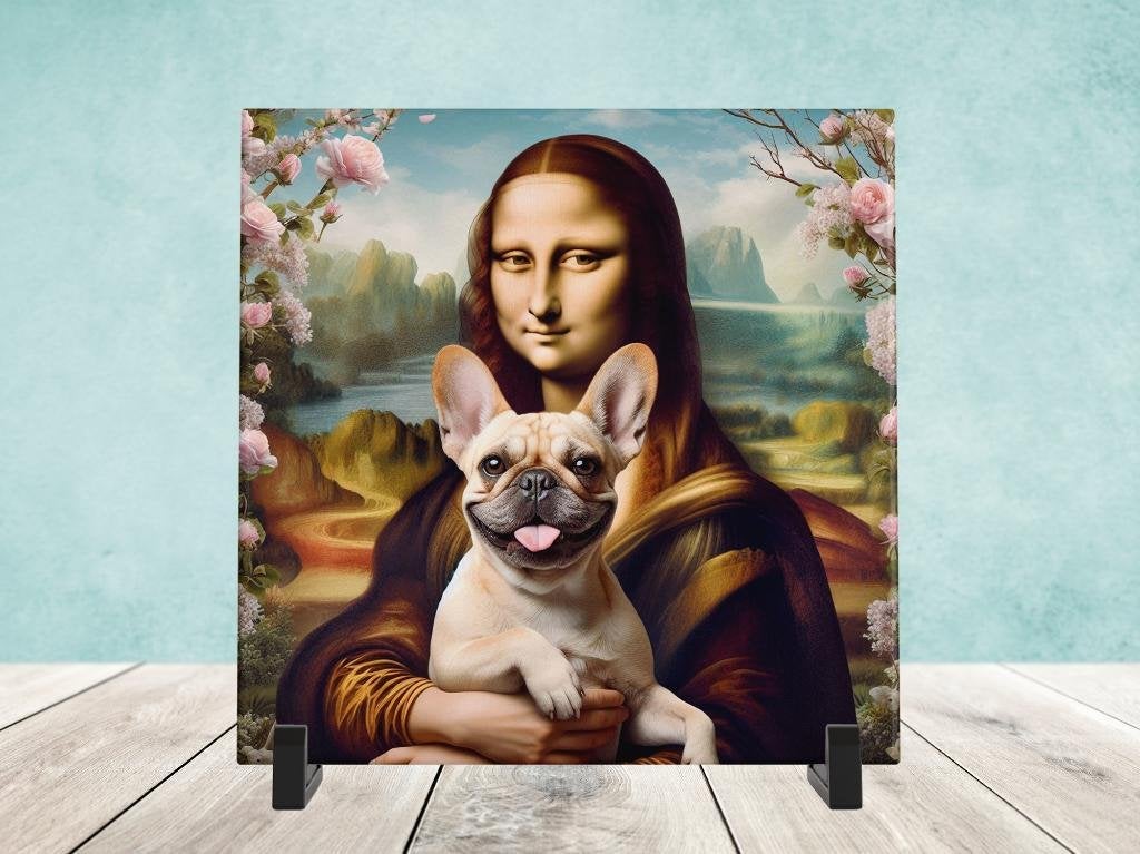 Keramische Tegel - Mona Lisa met een Franse Bulldog, Verzenden, Nieuw