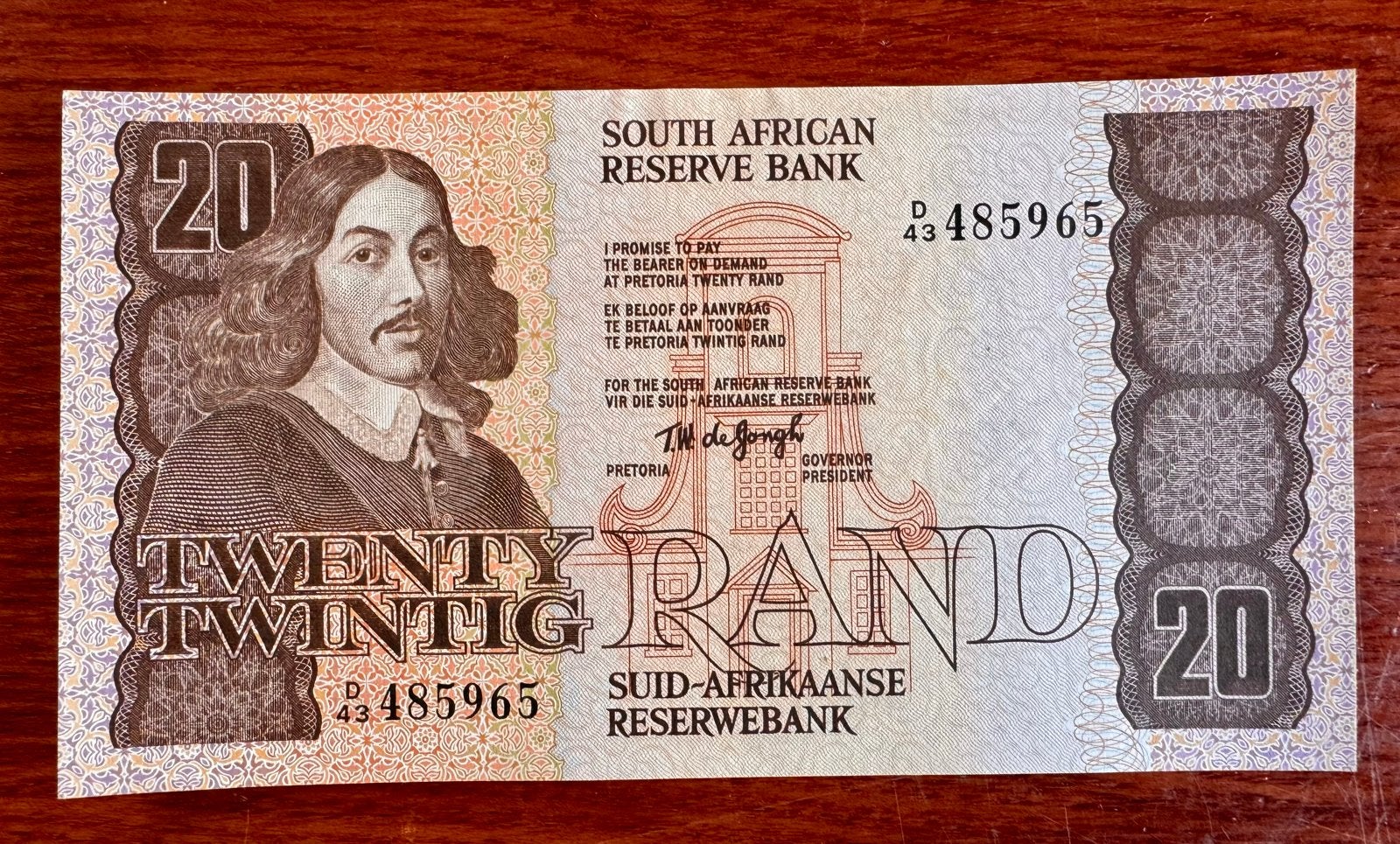 Zuid-Afrika 20 Rand biljet (1978-1993) - Jan van Riebeeck, Ophalen of Verzenden, Zuid-Afrika, Los biljet