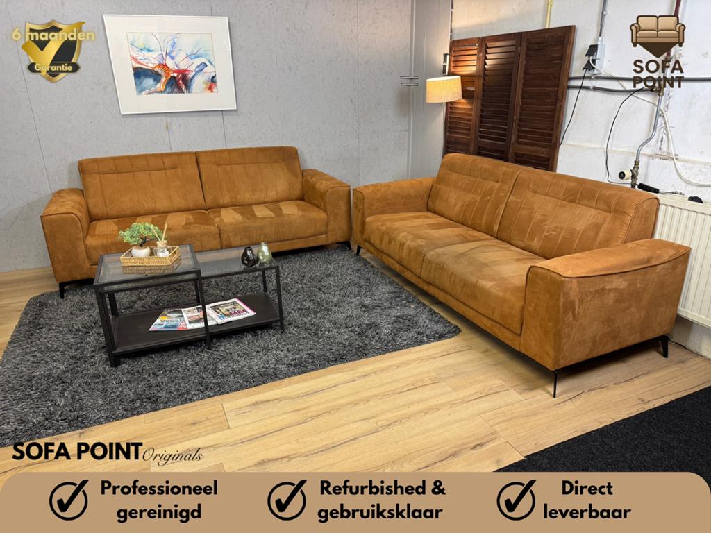 Set Cognac 2-Zits Banken - GRATIS LEVERING, 75 tot 100 cm, Ophalen of Verzenden, Zo goed als nieuw, Noordkade 68A