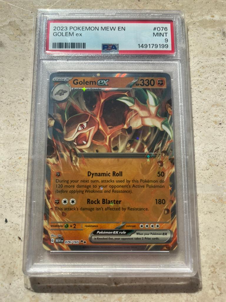 Golem PSA 9 | Mew 151 - 2023, Ophalen of Verzenden, Zo goed als nieuw, Losse kaart