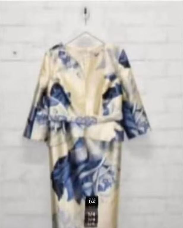 Sonia Pena - Prachtige Jurk met mouw maat 46 - Nieuw €450, Blauw, Maat 46/48 (XL) of groter, Nieuw, Ophalen of Verzenden