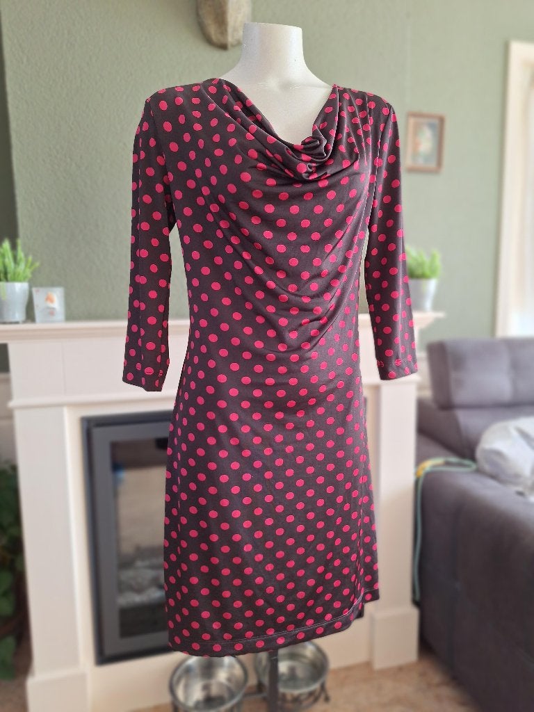 Kyra en Ko paars roze polkadot jurk M 38, Maat 38/40 (M), Verzenden, Paars, Zo goed als nieuw