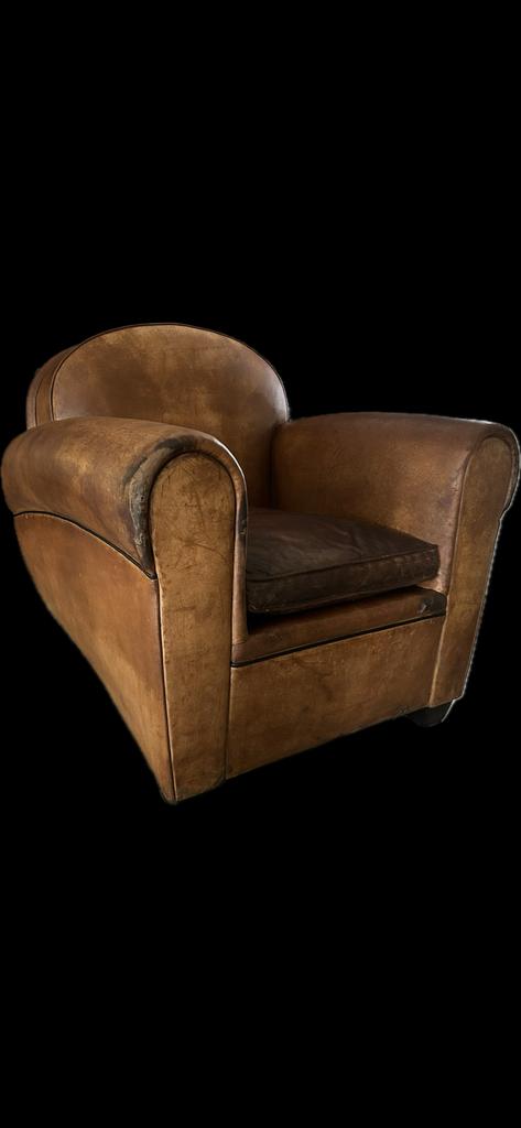 Vintage Art-Deco Schapenleren Fauteuil - Artistiek Breda, Ophalen